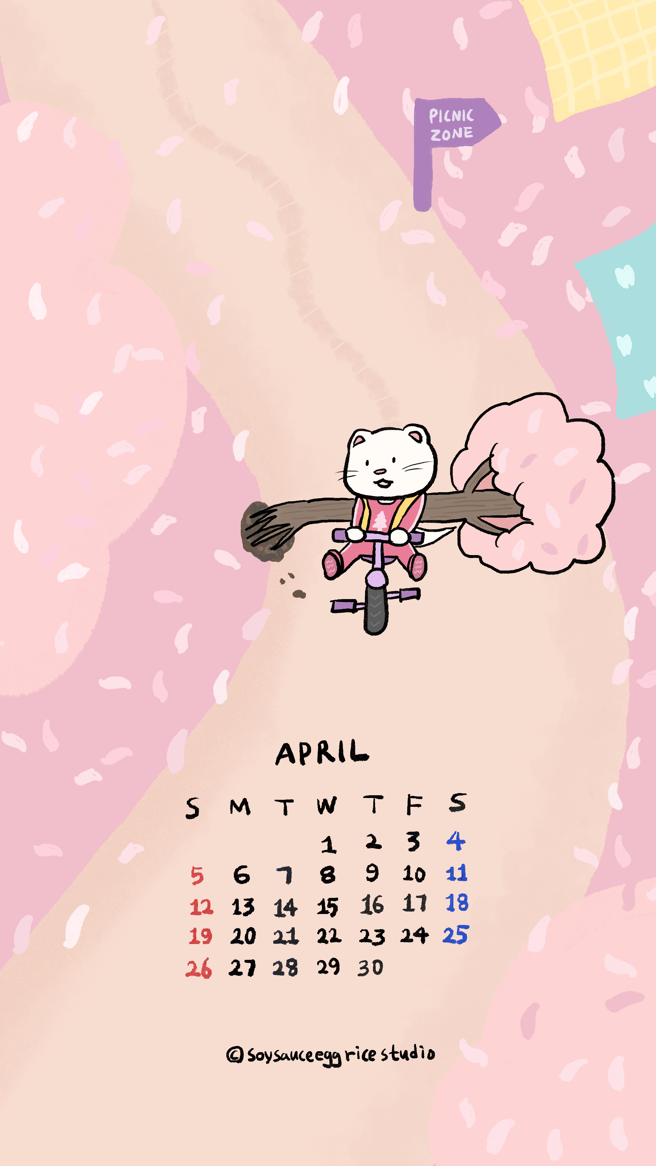 April 2026 calendar wallpaper