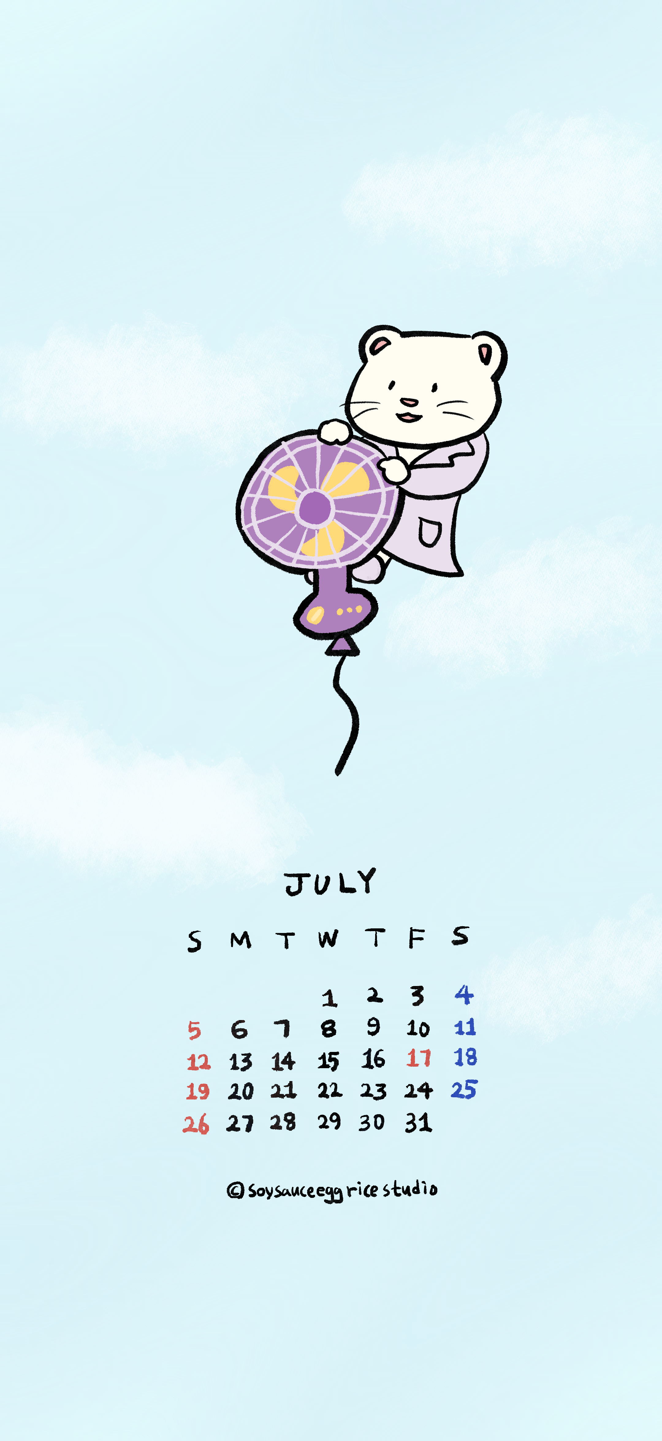 July 2026 calendar wallpaper