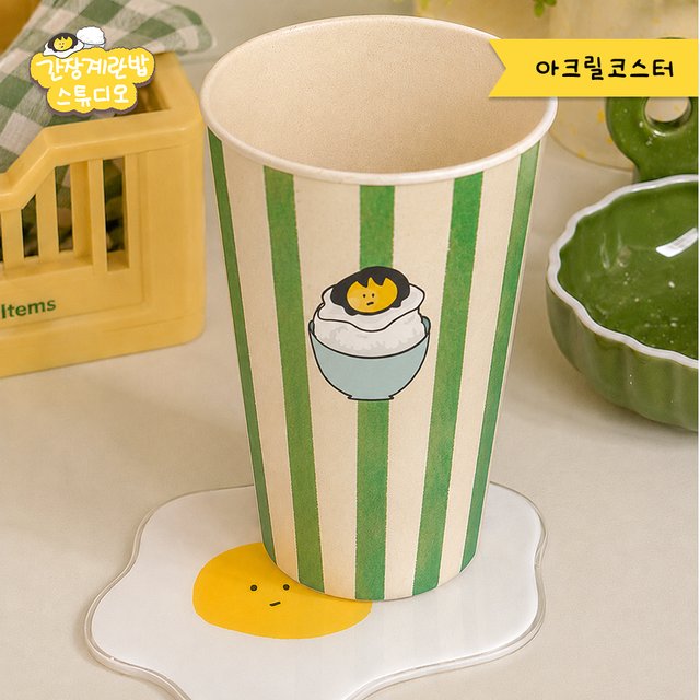 반숙계란 아크릴 코스터